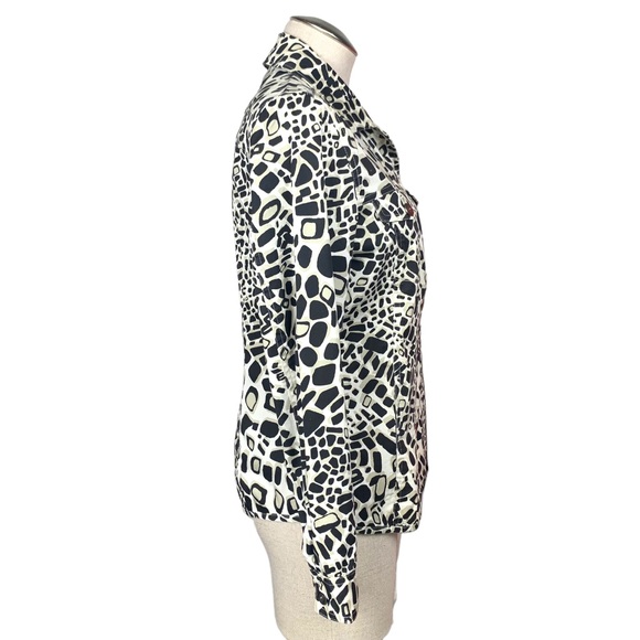 Chico's Shirt Jacket in Abstract Animal Print sz S / 4 Chico's Sz 0 - Picture 6 of 13